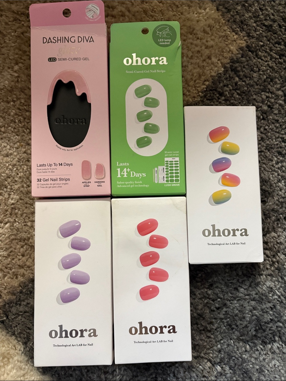 ohora Semi-Cured Gel Press-On Nails – Assorted Colors Plus Dashing Diva